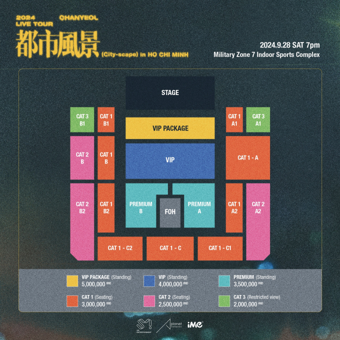 Seat map v&agrave; gi&aacute; v&eacute; show Chanyeol