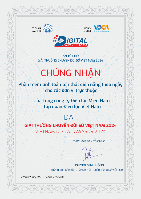 EVNSPC đạt Giải thưởng chuyển đổi số Việt Nam năm 2024