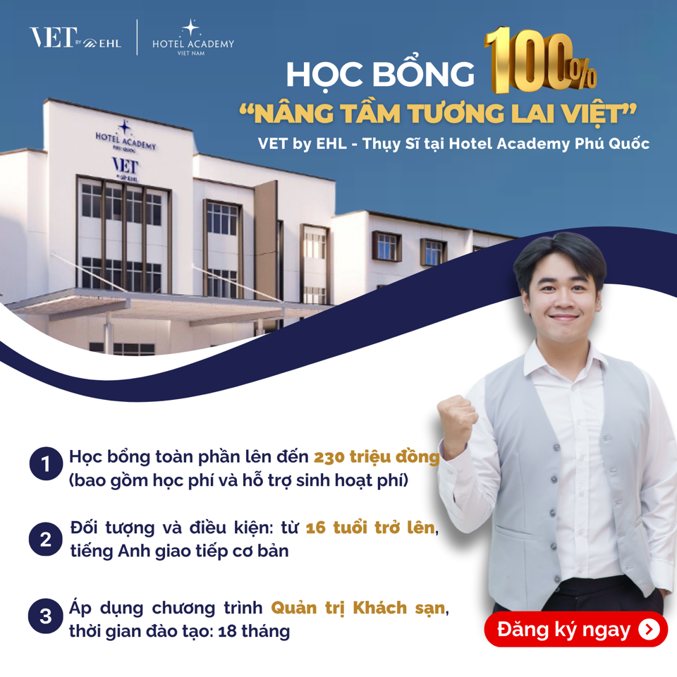 Săn học bổng 100% “Chuẩn Thụy Sĩ tại Phú Quốc-ngành quản trị khách sạn” - Ảnh 1