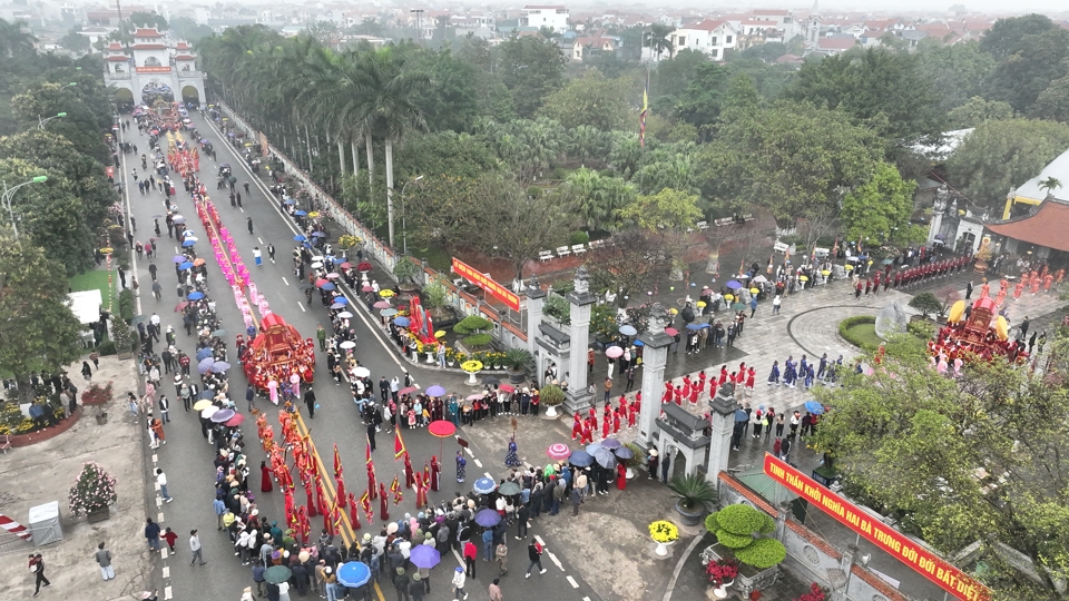 Khu di tích đền thờ Hai Bà Trưng, huyện Mê Linh. Ảnh: Phạm Hùng