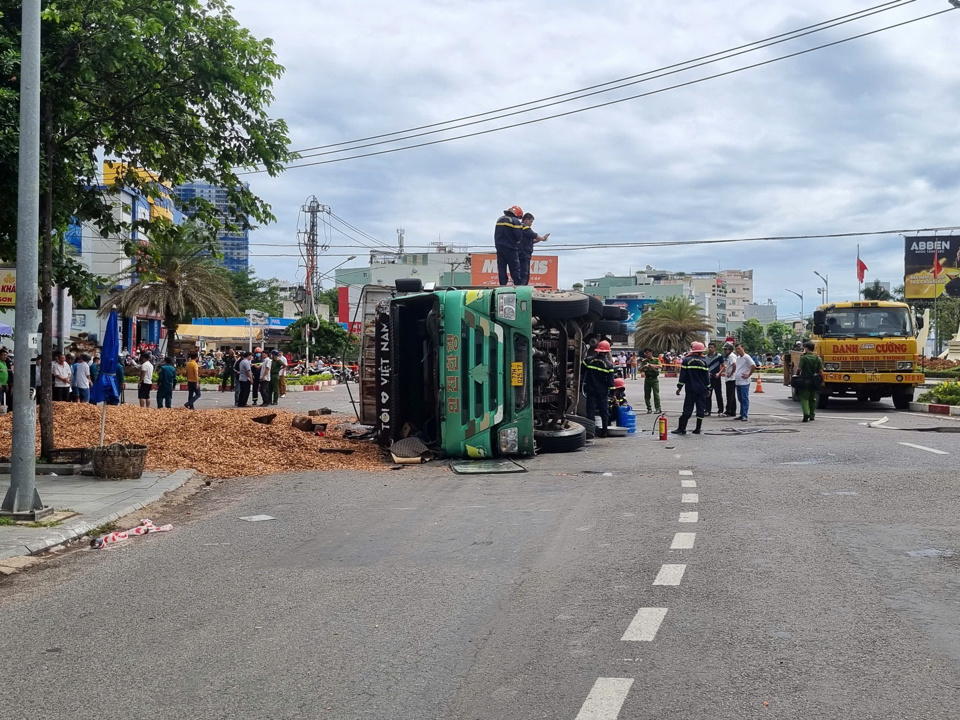 Hiện trường vụ tai nạn tại TP Quy Nhơn