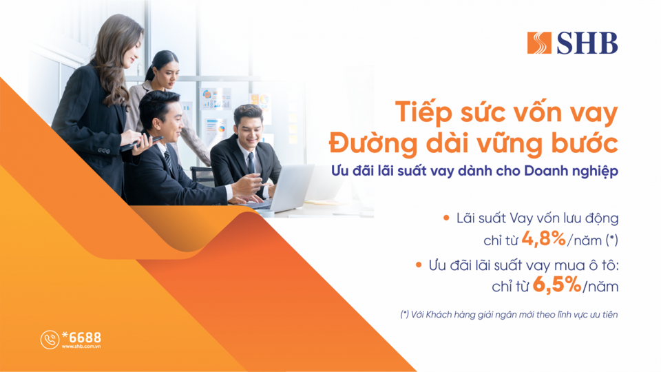 SHB mở rộng g&oacute;i t&iacute;n dụng &ldquo;Tiếp sức vốn vay &ndash; Đường d&agrave;i vững bước&rdquo; l&ecirc;n 16.000 tỷ đồng, l&atilde;i suất từ 4,8%