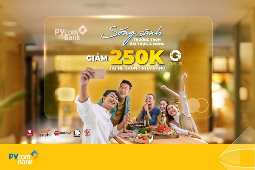 Giảm 250.000 đồng cho chủ thẻ PVcomBank Lifestyle Mastercard thanh to&aacute;n tại chuỗi Golden Gate.