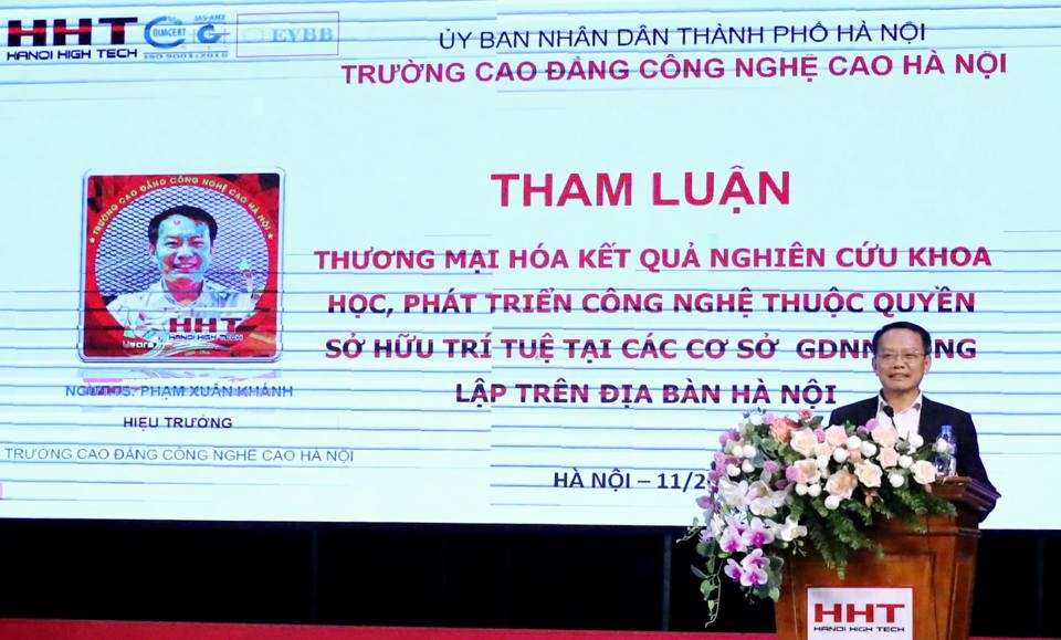 NGƯT. TS Phạm Xu&acirc;n Kh&aacute;nh tr&igrave;nh b&agrave;y tham luận. Ảnh HT