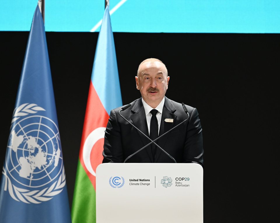 Tổng thống Azerbaijan Ilham Aliyev được ch&uacute; &yacute; tại COP năm nay với những ph&aacute;t ng&ocirc;n g&acirc;y tranh c&atilde;i. Ảnh: Facebook/COP29 Azerbaijan