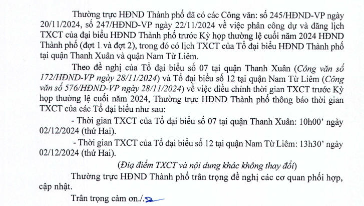 Đoàn Đại biểu Quốc hội TP Hà Nội điều chỉnh lịch tiếp xúc cử tri - Ảnh 2