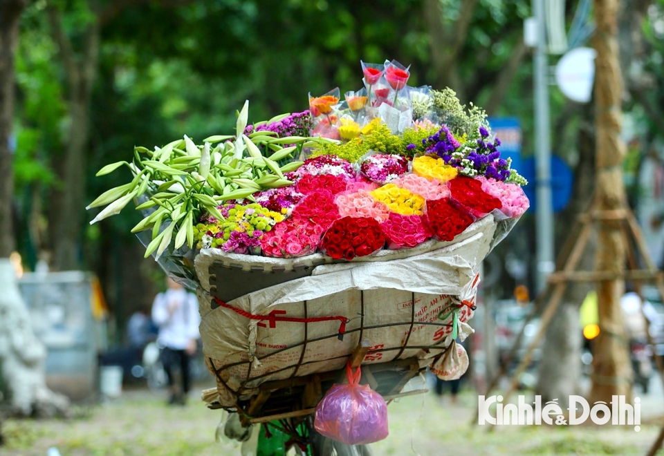 Một sớm mai đ&oacute;n m&ugrave;a Thu H&agrave; Nội, sẽ kh&ocirc;ng kh&oacute; để bạn bắt gặp những h&igrave;nh ảnh tr&agrave;n ngập sắc m&agrave;u hoa tr&ecirc;n c&aacute;c con phố. Ảnh: Duy Minh