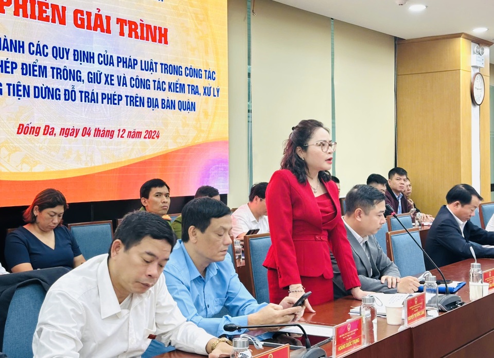 Đại biểu n&ecirc;u &yacute; kiến tại phi&ecirc;n giải tr&igrave;nh.