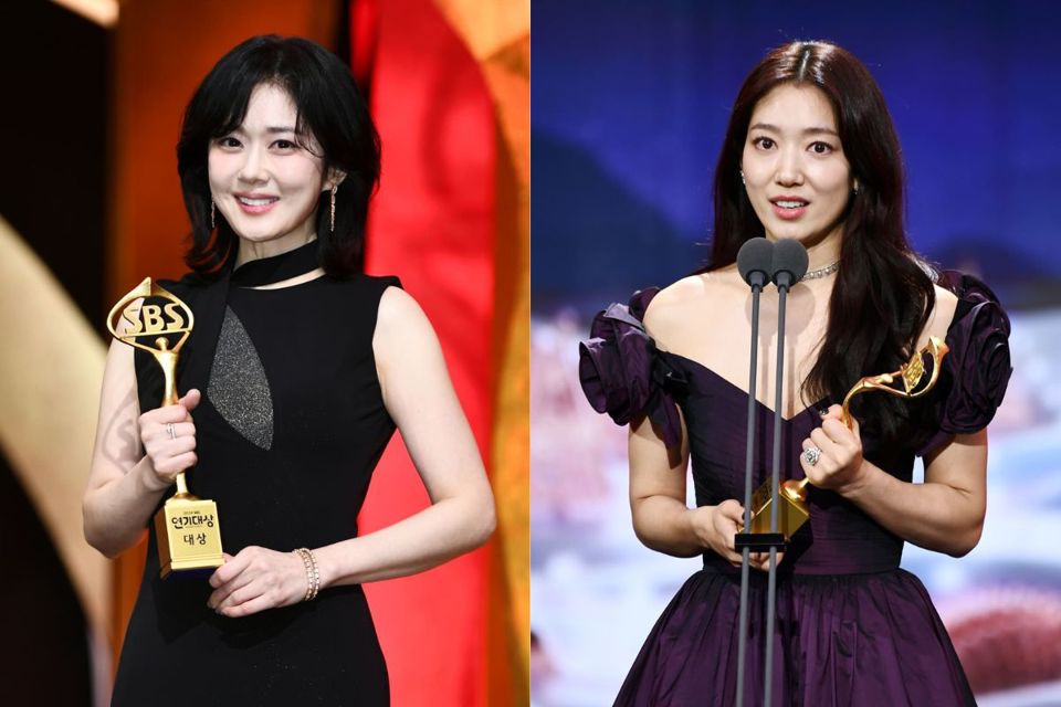 Jang Nara, Park Shin Hye được vinh danh tại SBS Drama Awards 2024. Ảnh: Naver