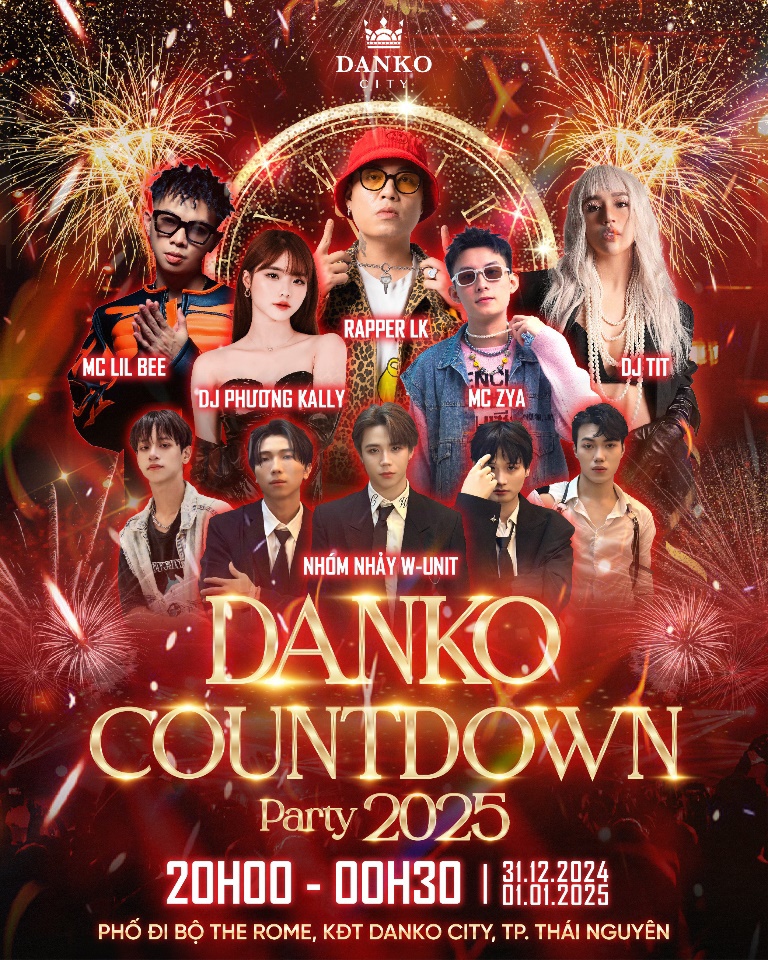 Danko Countdown Party 2025 - điểm hẹn đ&oacute;n năm mới của người d&acirc;n Th&aacute;i Nguy&ecirc;n.