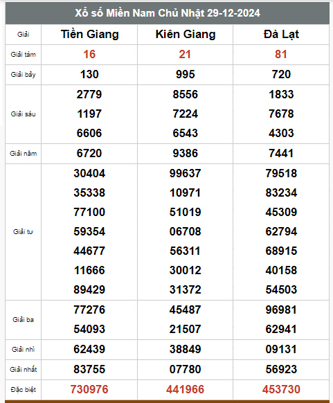 Kết quả xổ số hôm nay ngày 29/12/2024 - Ảnh 2