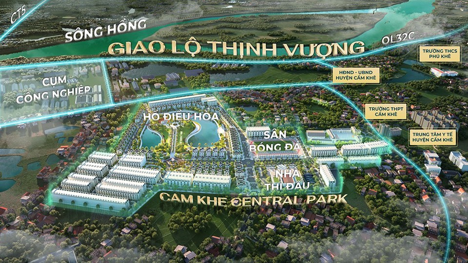 Cẩm Kh&ecirc; Central Park - Khu đ&ocirc; thị kiểu mẫu đầu ti&ecirc;n tại Cẩm Kh&ecirc; - Ph&uacute; Thọ