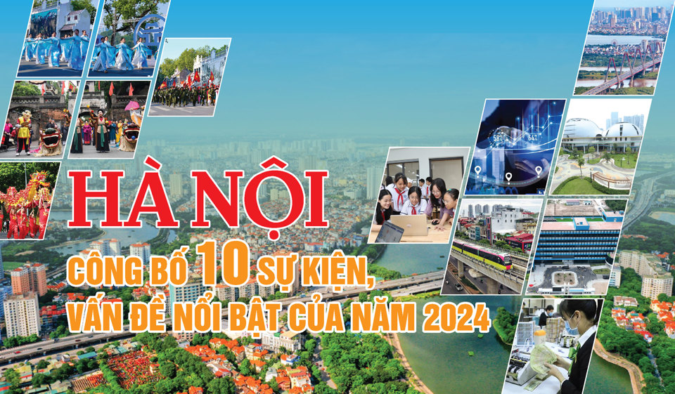 Hà Nội công bố 10 sự kiện, vấn đề nổi bật của năm 2024 - Ảnh 1