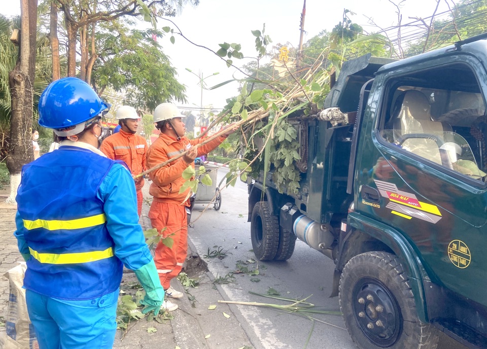 C&aacute;c đại biểu tham gia thu gom r&aacute;c, l&agrave;m sạch m&ocirc;i trường. &nbsp;