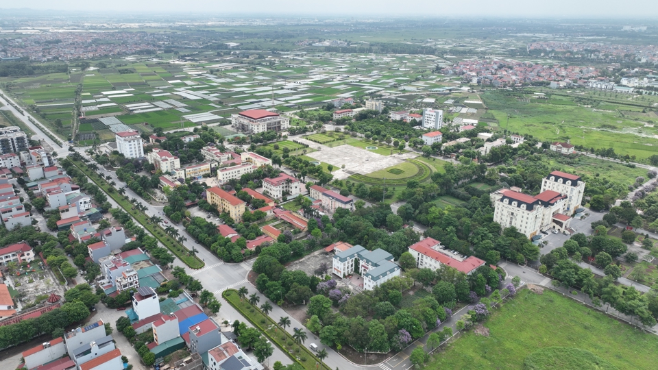 Một góc huyện Mê Linh, TP Hà Nội nhìn từ trên cao. Ảnh Phạm Hùng (1)