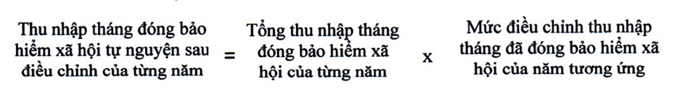 C&ocirc;ng thức điều chỉnh thu nhập th&aacute;ng đ&atilde; đ&oacute;ng bảo hiểm x&atilde; hội năm 2025.