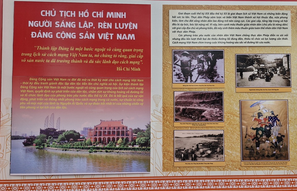 Triển l&atilde;m nhằm t&ocirc;n vinh, biết ơn c&ocirc;ng lao to lớn của Chủ tịch Hồ Ch&iacute; Minh - Người s&aacute;ng lập, r&egrave;n luyện Đảng Cộng sản Việt Nam.&nbsp;