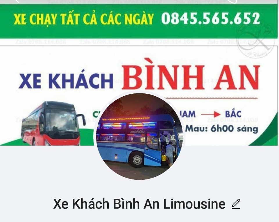 Giao diện t&agrave;i khoản zalo c&oacute; quảng c&aacute;o nh&agrave; xe B&igrave;nh An m&agrave; nhiều kh&aacute;ch h&agrave;ng đ&atilde; bị lừa đảo mất tiền th&ocirc;ng qua t&agrave;i khoản n&agrave;y.