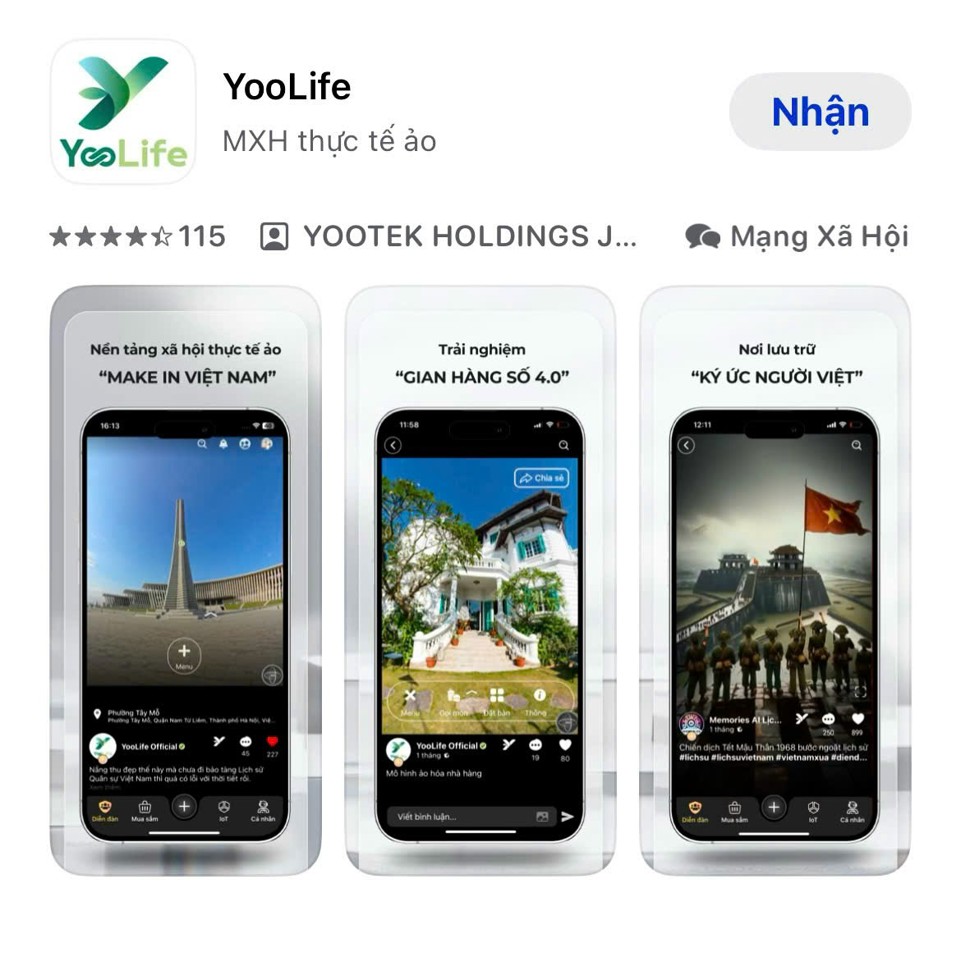 Ứng dụng YooLife hiện đại v&agrave; s&aacute;ng tạo.