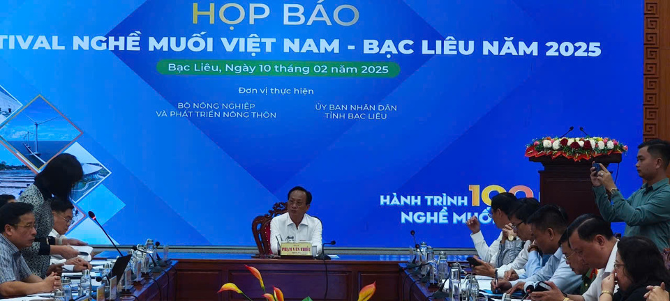 &Ocirc;ng Phạm Văn Thiều tại buổi họp b&aacute;o ng&agrave;y 10/2/2025 (Ảnh: Ho&agrave;ng Nam)