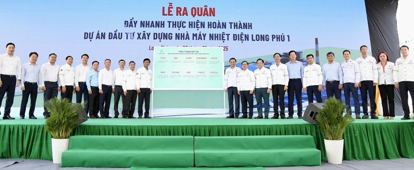 Lễ ra qu&acirc;n đẩy nhanh thực hiện ho&agrave;n th&agrave;nh Dự &aacute;n NMNĐ Long Ph&uacute; 1.