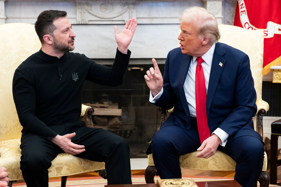 Cuộc gặp giữa Tổng thống Mỹ Donald Trump v&agrave; Tổng thống Ukraine Volodymyr Zelensky ng&agrave;y 28/2 nhanh ch&oacute;ng trở th&agrave;nh t&acirc;m điểm của l&agrave;n s&oacute;ng tranh c&atilde;i. Ảnh:&nbsp;New York Times/Doug Mills