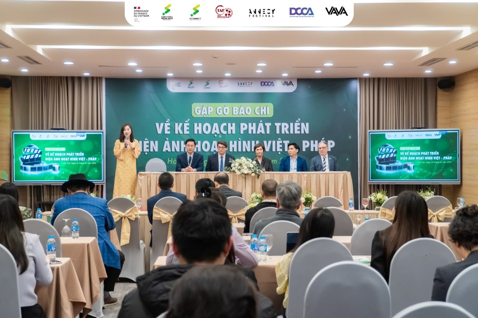 Buổi gặp gỡ b&aacute;o ch&iacute; về&nbsp;Kế hoạch ph&aacute;t triển điện ảnh hoạt h&igrave;nh Việt - Ph&aacute;p, th&aacute;ng 2/2025.