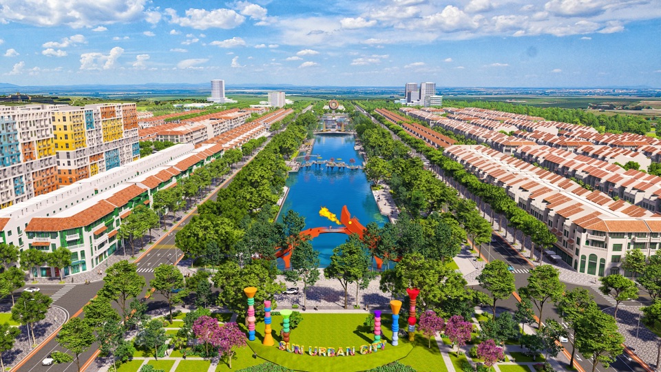 Đ&ocirc; thị nghỉ dưỡng Sun Urban City g&oacute;p phần đưa Phủ L&yacute; th&agrave;nh "tọa độ" s&ocirc;i động bậc nhất ph&iacute;a Nam Thủ đ&ocirc;. (Ảnh phối cảnh minh họa: Sun Property)