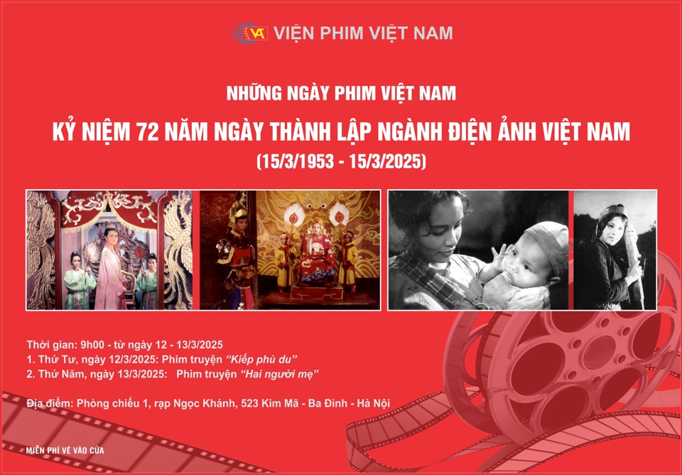 Hai bộ phim đặc sắc sẽ được chiếu miễn ph&iacute; trong hai ng&agrave;y 12 - 13/3 tại Viện Phim Việt Nam.