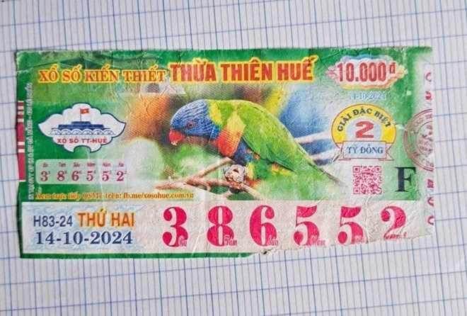 Tờ v&eacute; số tr&uacute;ng giải đặc biệt 2 tỷ đồng nhưng kh&ocirc;ng được trao thưởng của b&agrave; Nga.